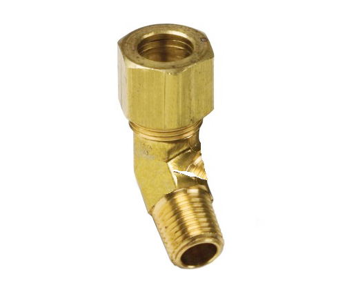 79# Compressiefittingen messing 45 ° mannelijke elleboog