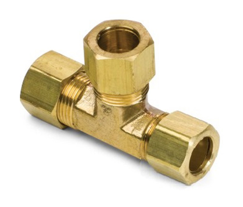 64# Brass Union T -stuk compressiefittingen